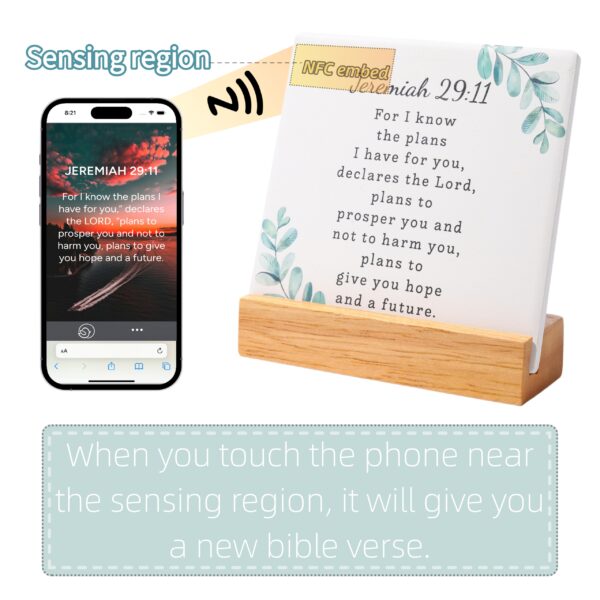 For I Know the Plans I Have for You Bible Verse Plaque Sign Desk Decor with NFC - Image 2