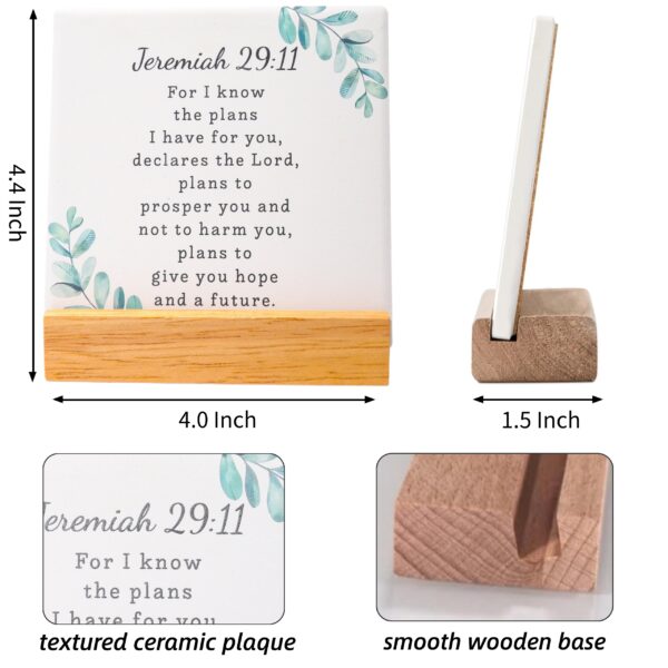 For I Know the Plans I Have for You Bible Verse Plaque Sign Desk Decor with NFC - Image 3