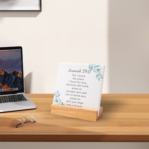 For I Know the Plans I Have for You Bible Verse Plaque Sign Desk Decor with NFC - Image 4
