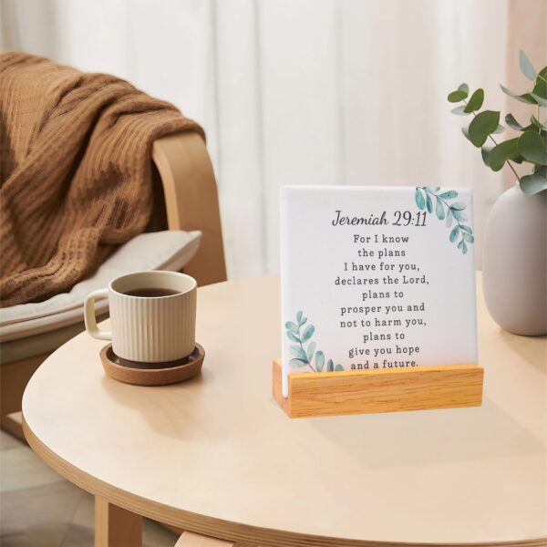 For I Know the Plans I Have for You Bible Verse Plaque Sign Desk Decor with NFC - Image 6