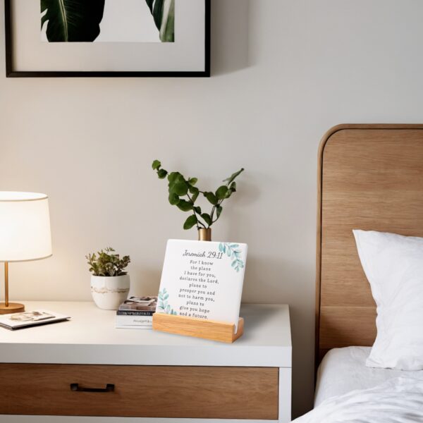 For I Know the Plans I Have for You Bible Verse Plaque Sign Desk Decor with NFC - Image 7